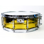 Worldmax 14" x 5" Yellow Plated Steel Snare Drum - Chrome Hardware