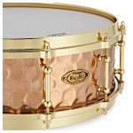 Worldmax 14" x 5" 1mm Hammered Bronze Snare Drum - Brass Hardware - Image 2