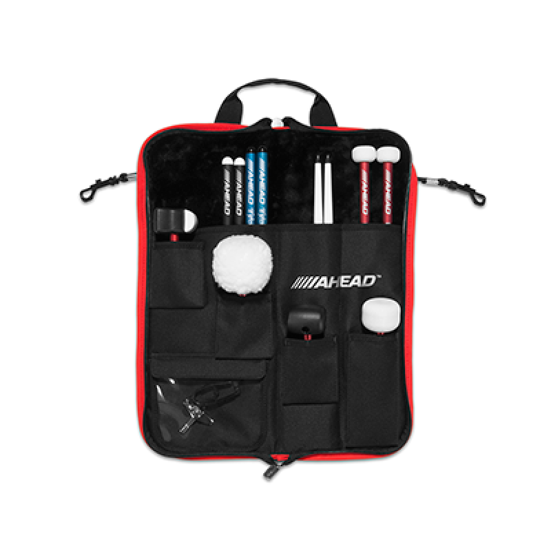 Ahead Plush Stick Case w/4 Extra Pockets (Black with Red Trim Plush interior) - Image 2