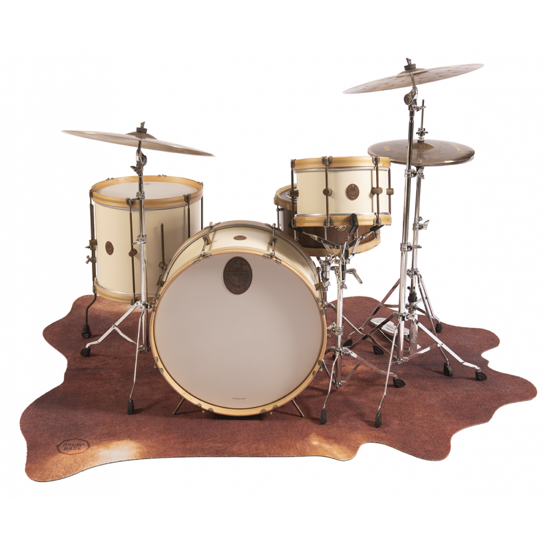 DRUMnBASE Vegan Cow Print Drum Rug - Red/Brown - 185 x160cm - Image 2