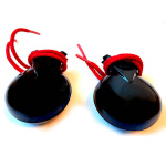 Danmar Castanets - Black Bakelite - Two Pairs With Red Cords