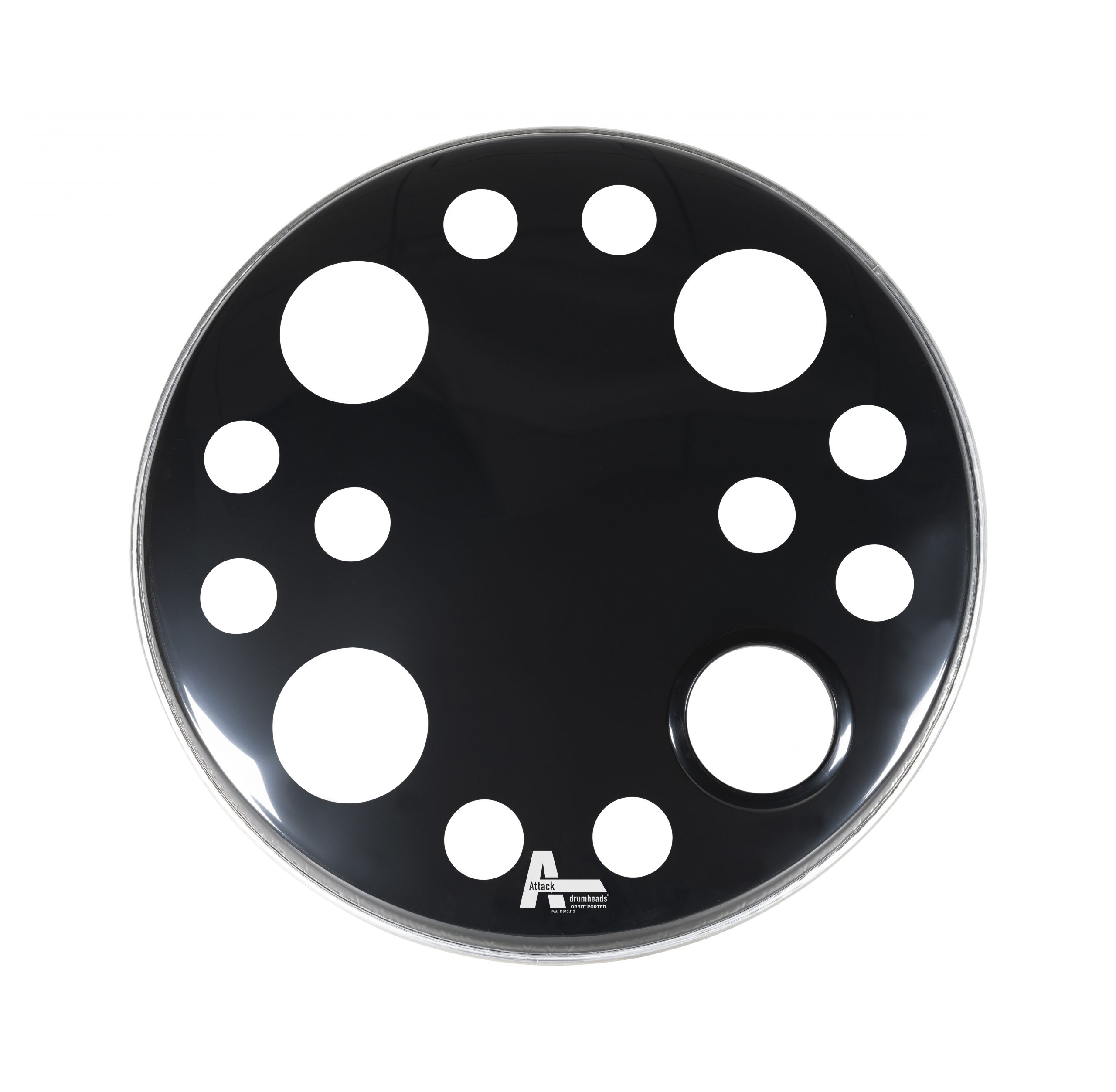 ORBIT2-20P Attack 20" Orbit 2Ply Black Resonant Ported Bass Drum Head - Image 1
