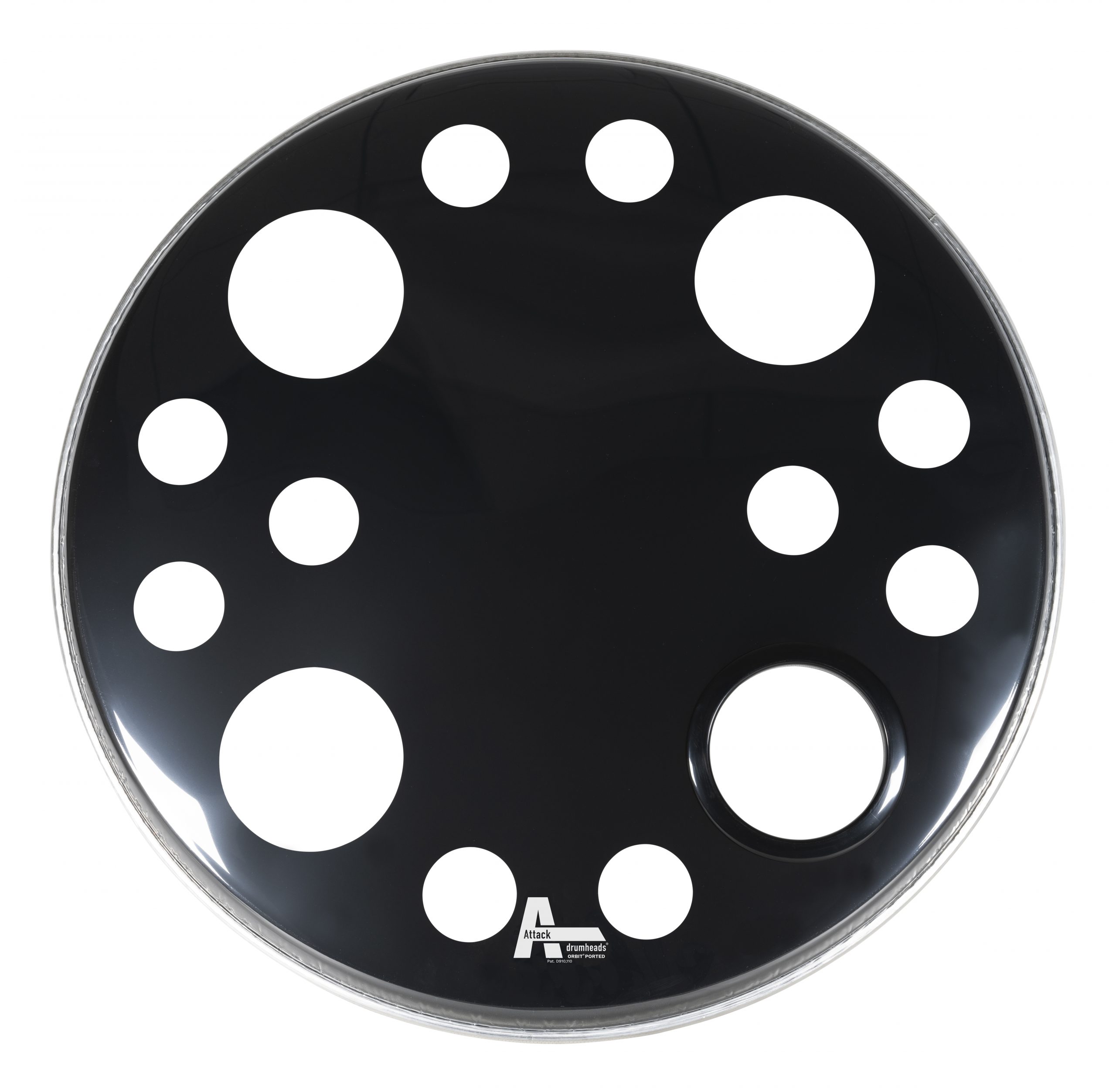 ORBIT2-24P Attack 24" Orbit 2Ply Black Resonant Ported Bass Drum Head - Image 1