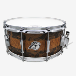 Pork Pie 7 x 14 "Macchiato" 8-Ply Maple Snare Drum in Burled Walnut / Sapelle Stripe Finish