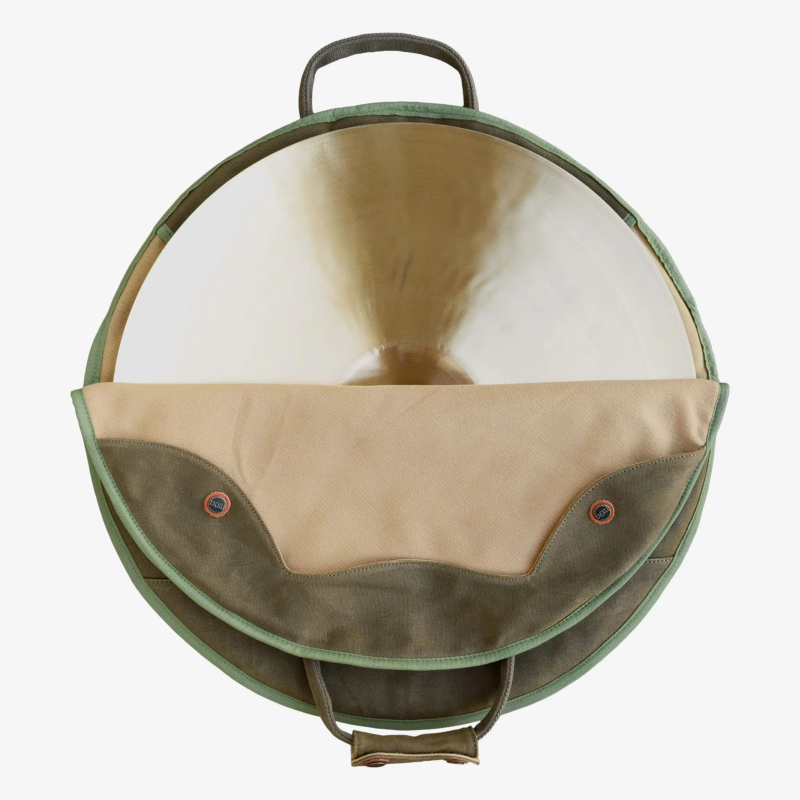 TACKLE ZIPPERLESS 20" OLIVE DRAB CANVAS CYMBAL CASE WITH SHOULDER STRAP - Image 2